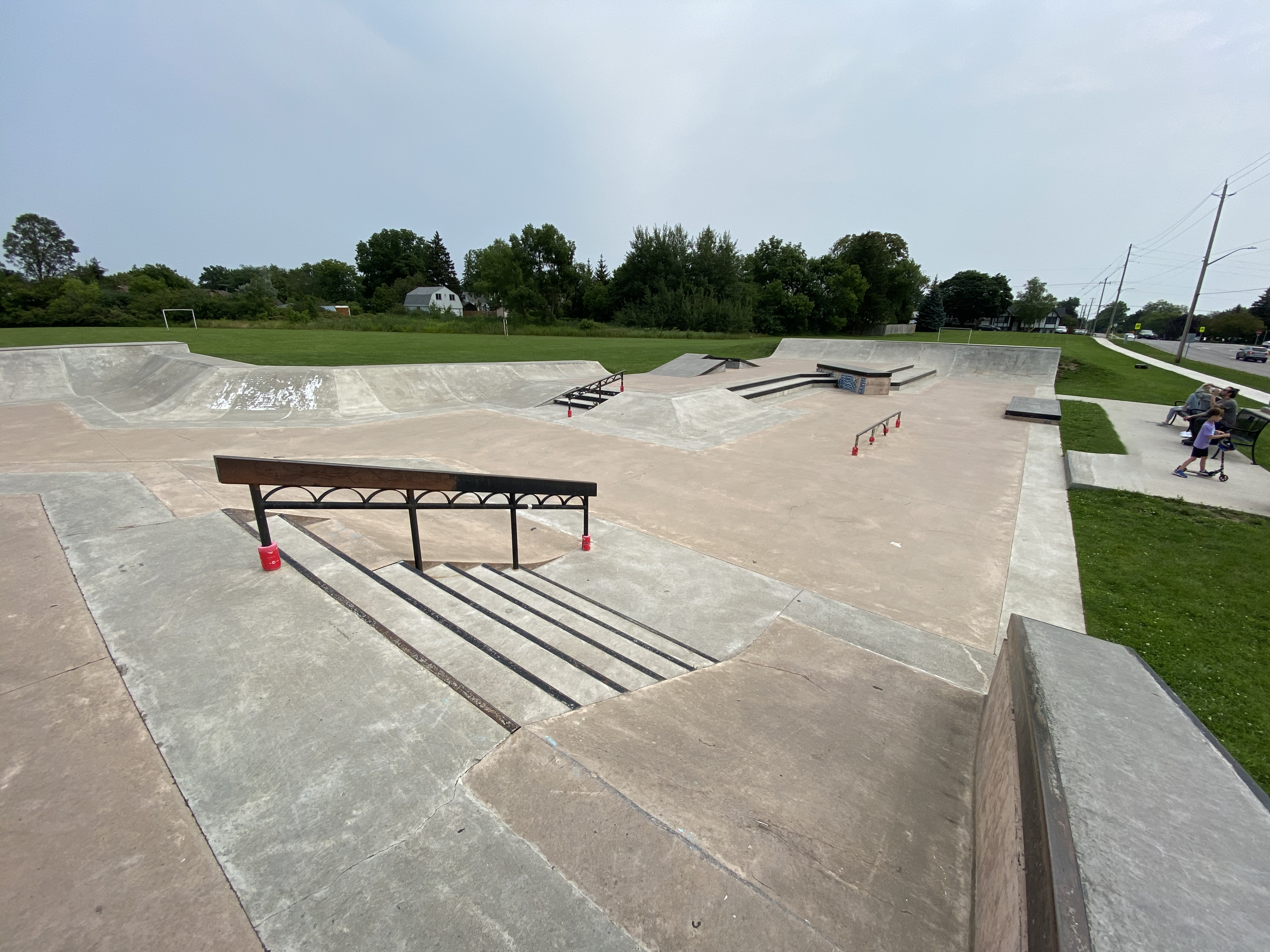 Caledonia Skatepark from the left side looking across