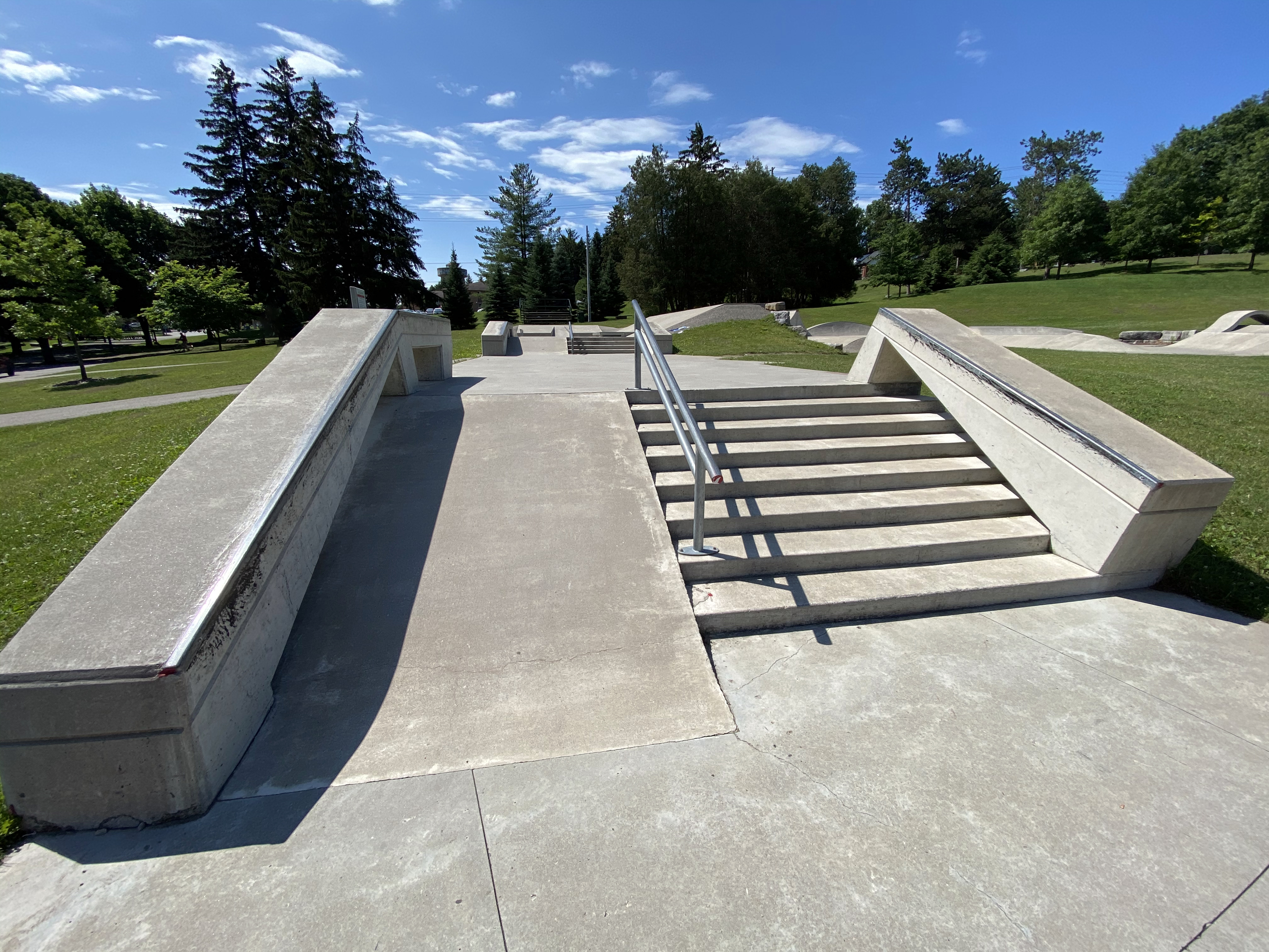 woodstock skatepark plaza section stair set