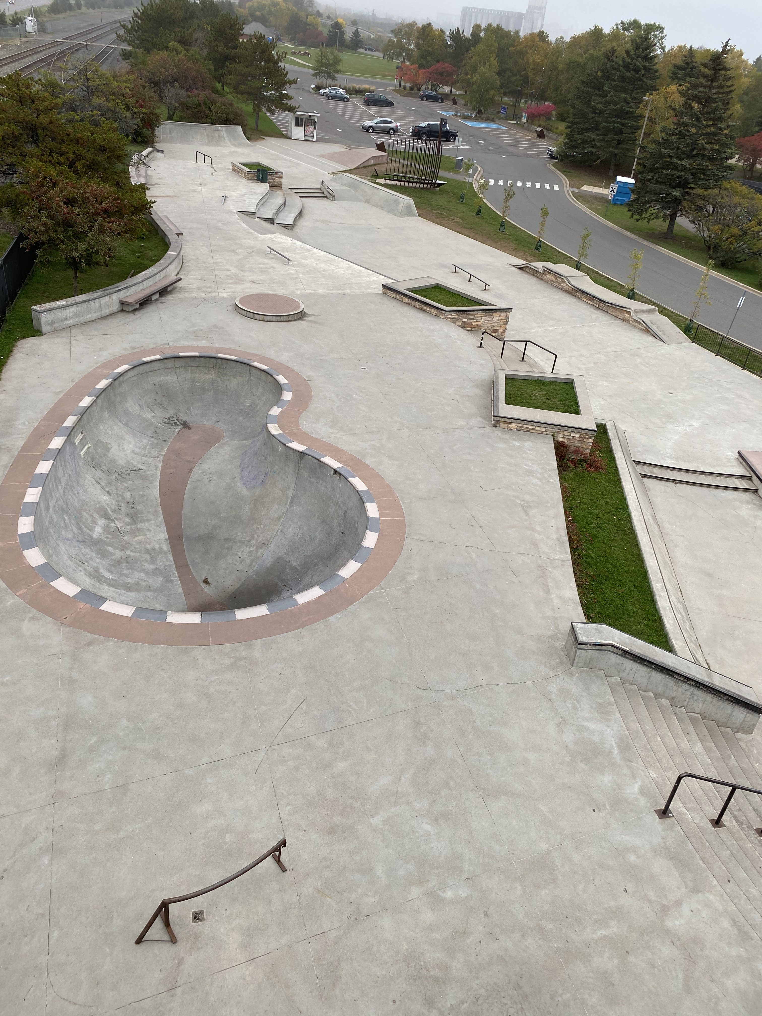 thunder bay skatepark from the bridge